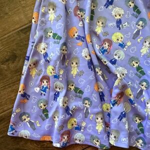 Hot Topic Fruits Basket Chibi Characters Suspender Plus Size Skirt, Purple, 5